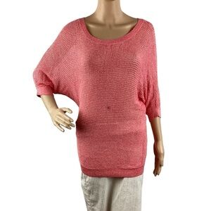 Express Open Knit Sweater Size S Pink